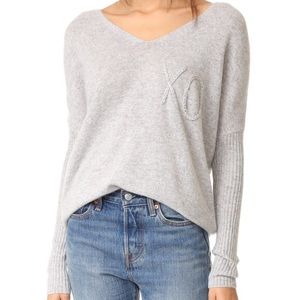 Wildfox 100% cashmere Xo embroidery sweater size M